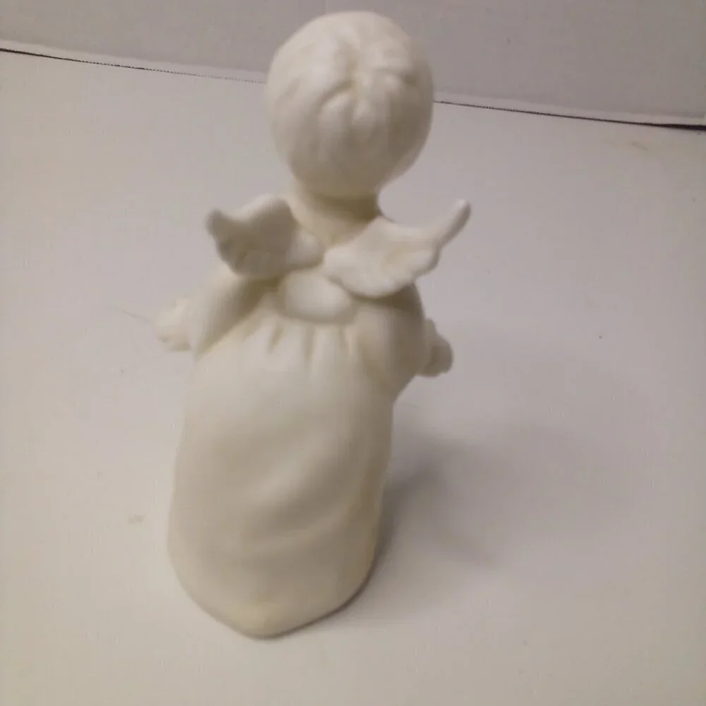 Schmid Bros Kissing Angel White Porcelain Nativity Figurine Vintage 1950s